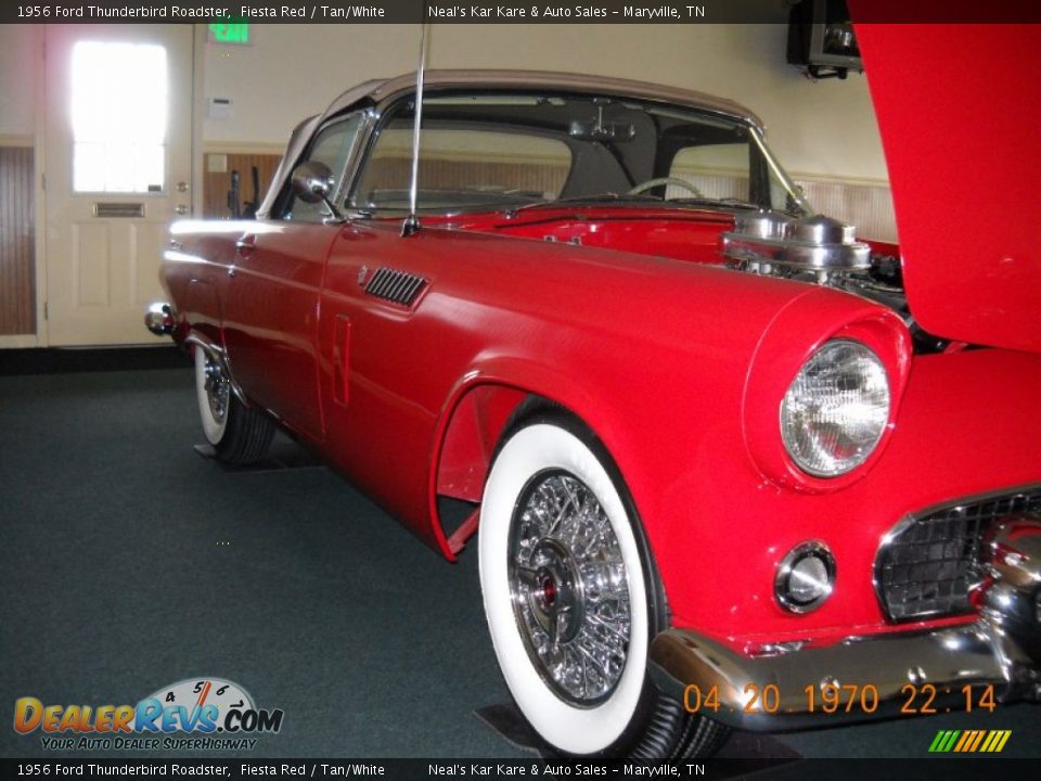 1956 Ford Thunderbird Roadster Fiesta Red / Tan/White Photo #14