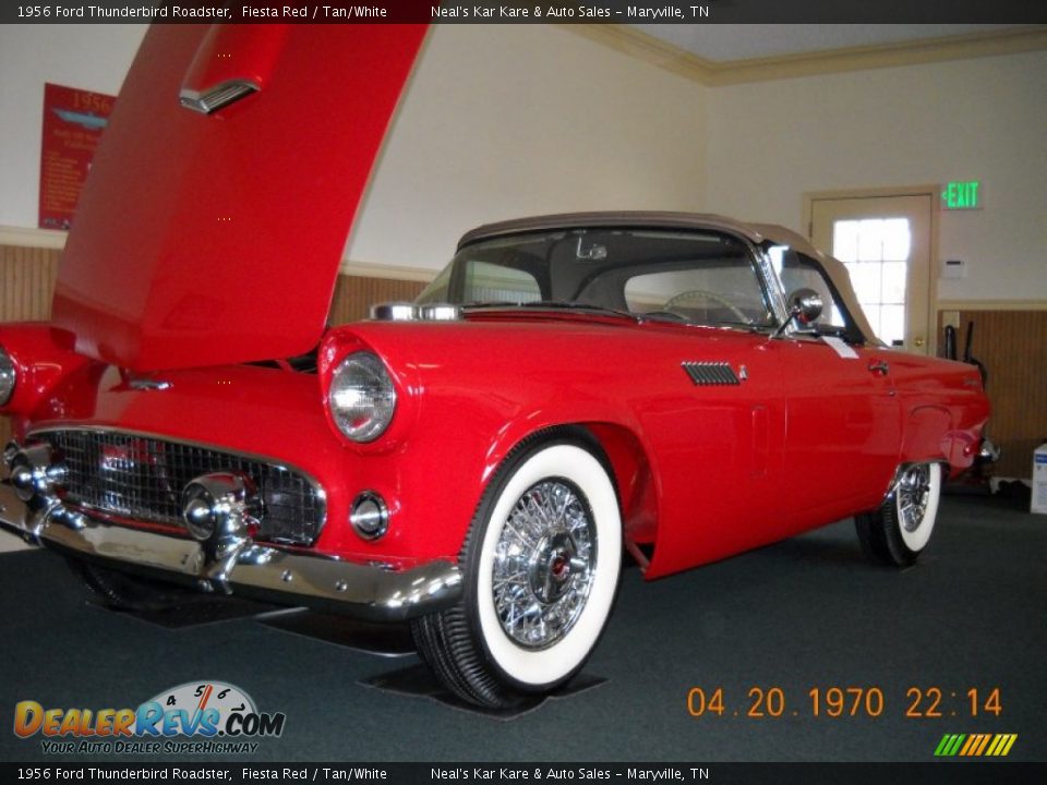 1956 Ford Thunderbird Roadster Fiesta Red / Tan/White Photo #15