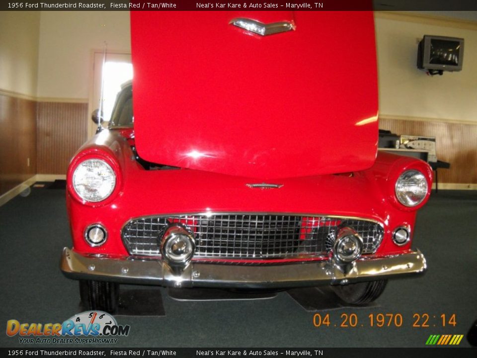 1956 Ford Thunderbird Roadster Fiesta Red / Tan/White Photo #16