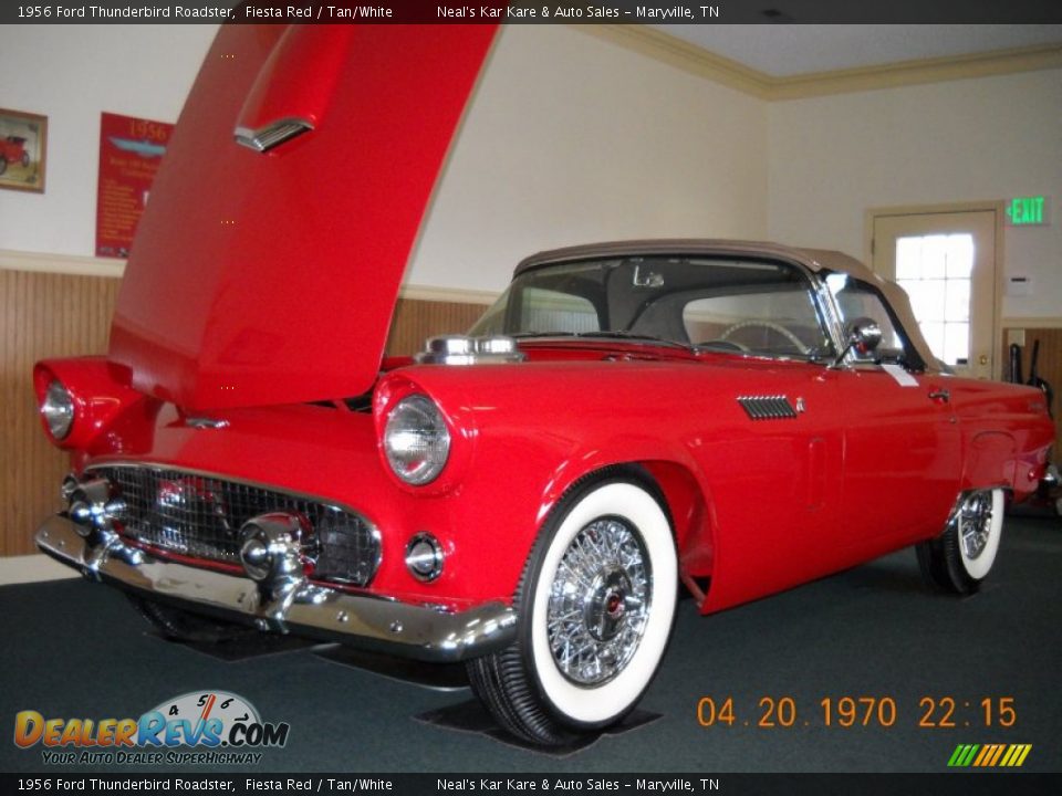 1956 Ford Thunderbird Roadster Fiesta Red / Tan/White Photo #23