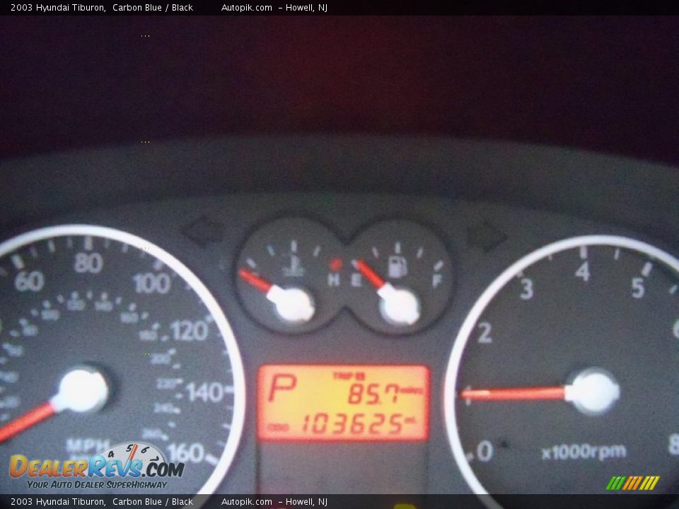 2003 Hyundai Tiburon Carbon Blue / Black Photo #12