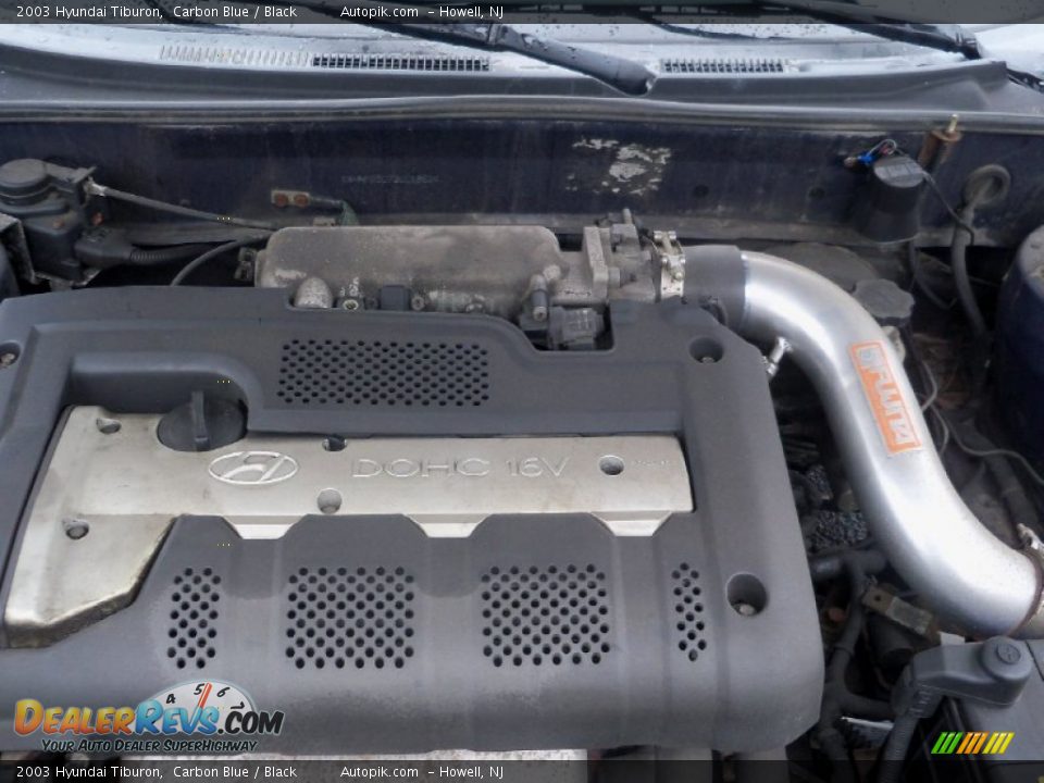 2003 Hyundai Tiburon Carbon Blue / Black Photo #16