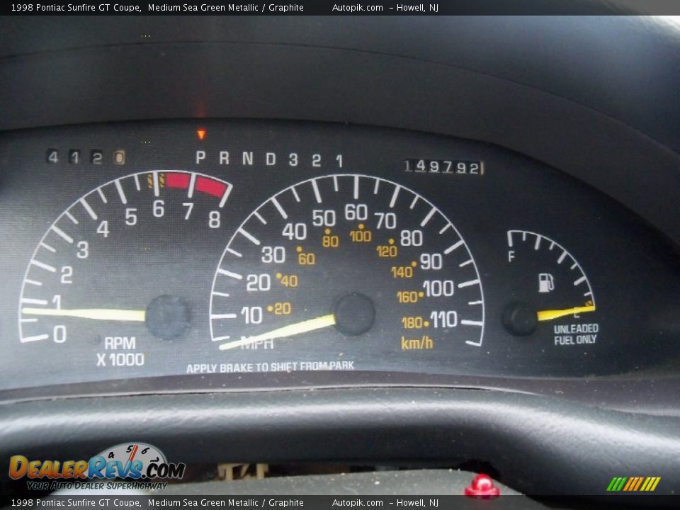 1998 Pontiac Sunfire GT Coupe Medium Sea Green Metallic / Graphite Photo #12