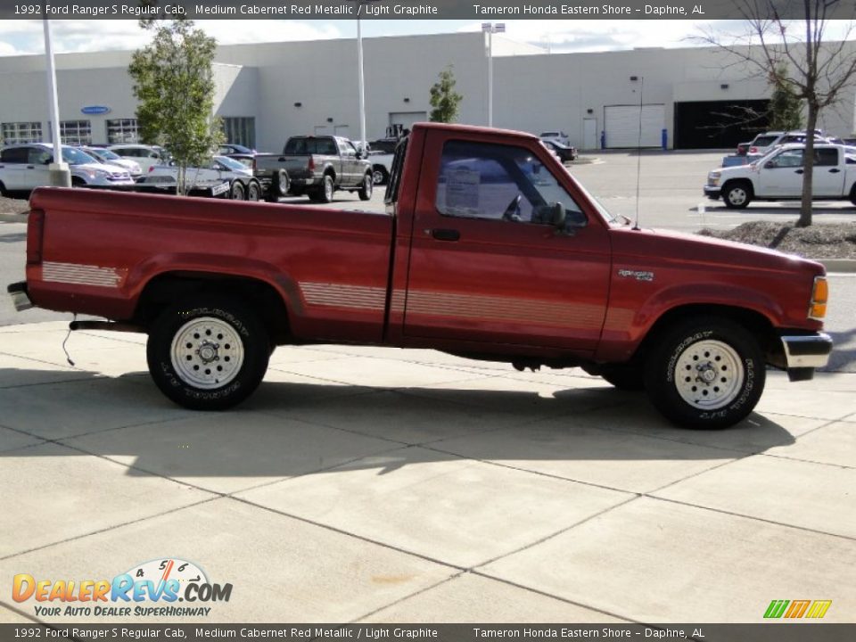 1992 Ford Ranger S Regular Cab Medium Cabernet Red Metallic / Light Graphite Photo #5