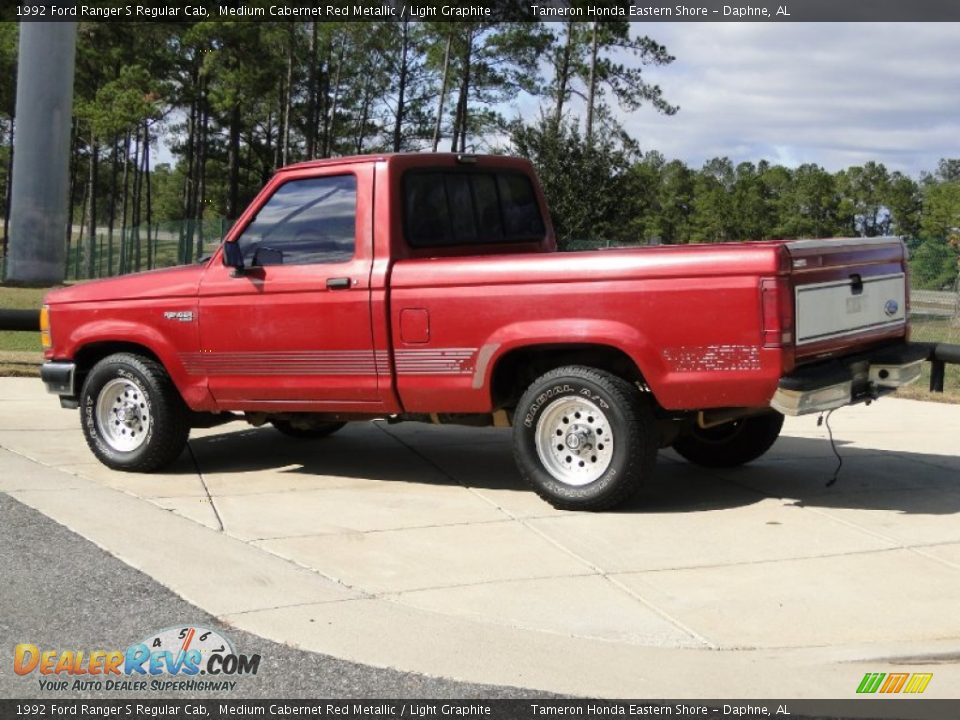 1992 Ford Ranger S Regular Cab Medium Cabernet Red Metallic / Light Graphite Photo #7