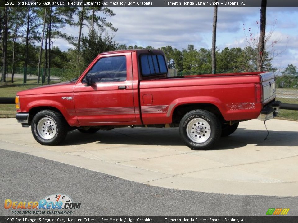 1992 Ford Ranger S Regular Cab Medium Cabernet Red Metallic / Light Graphite Photo #8