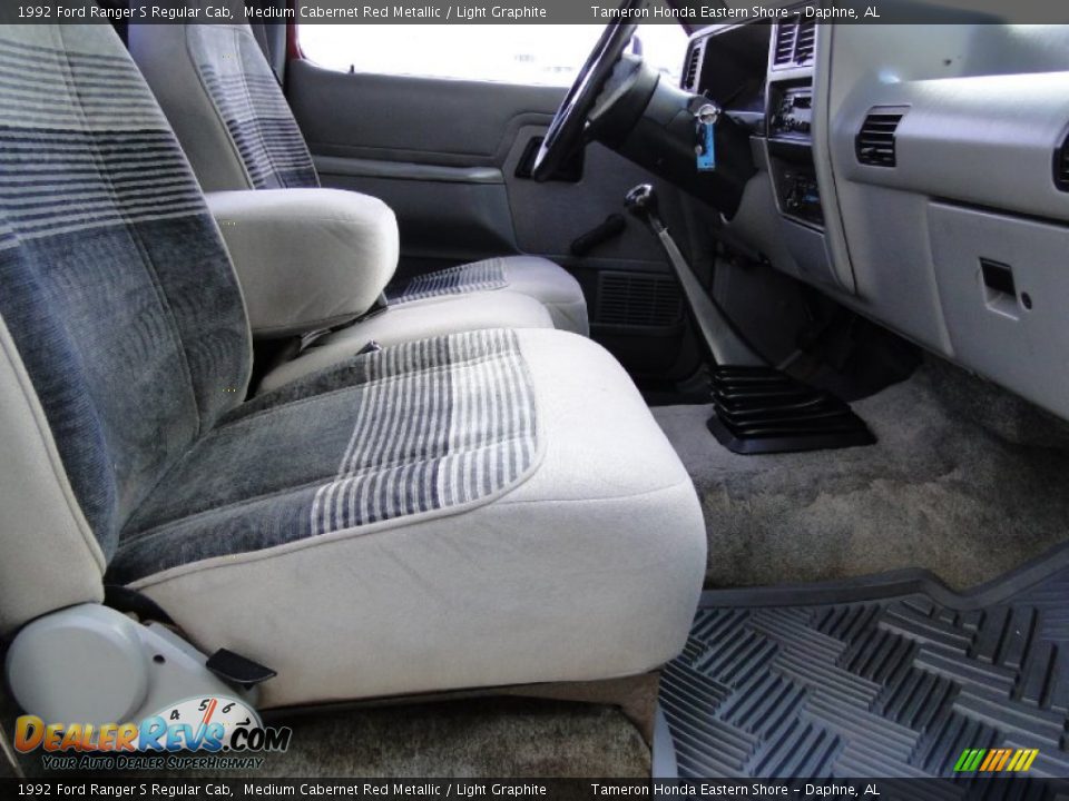 1992 Ford Ranger S Regular Cab Medium Cabernet Red Metallic / Light Graphite Photo #24