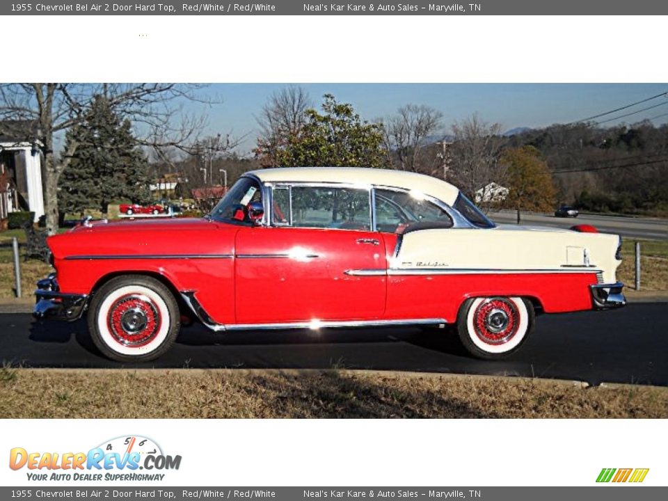Red/White 1955 Chevrolet Bel Air 2 Door Hard Top Photo #2