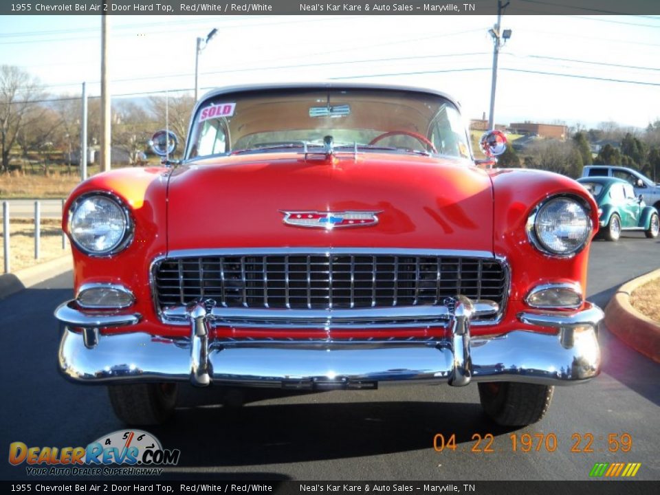 1955 Chevrolet Bel Air 2 Door Hard Top Red/White / Red/White Photo #5