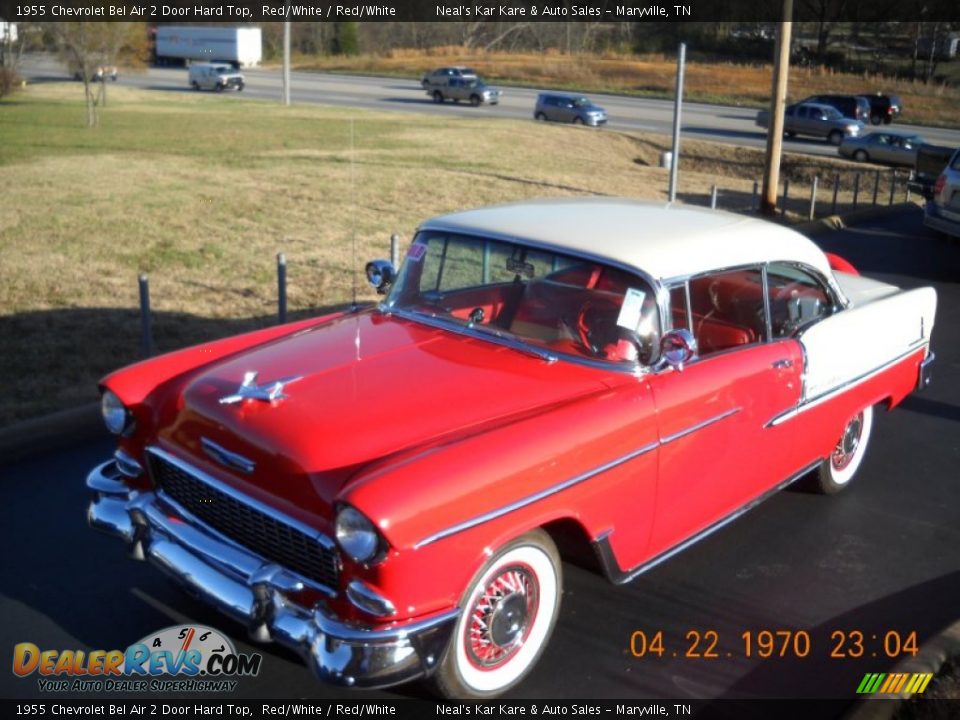1955 Chevrolet Bel Air 2 Door Hard Top Red/White / Red/White Photo #8