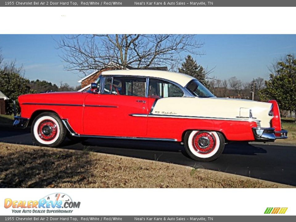 Red/White 1955 Chevrolet Bel Air 2 Door Hard Top Photo #16