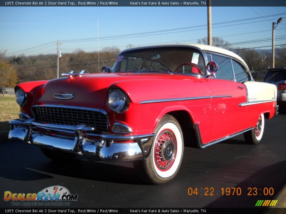 1955 Chevrolet Bel Air 2 Door Hard Top Red/White / Red/White Photo #18