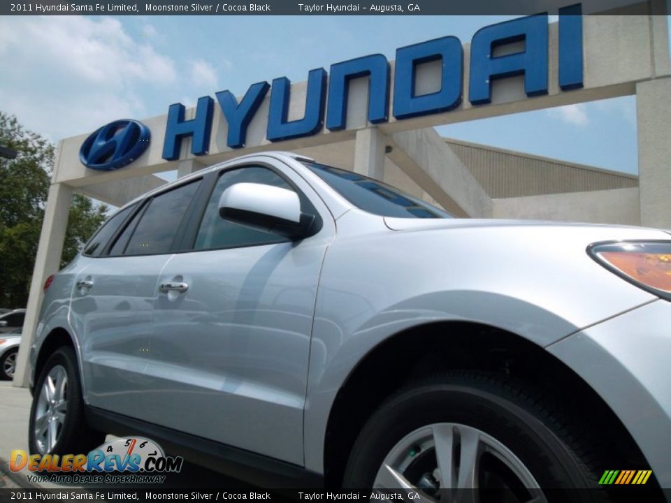 2011 Hyundai Santa Fe Limited Moonstone Silver / Cocoa Black Photo #13