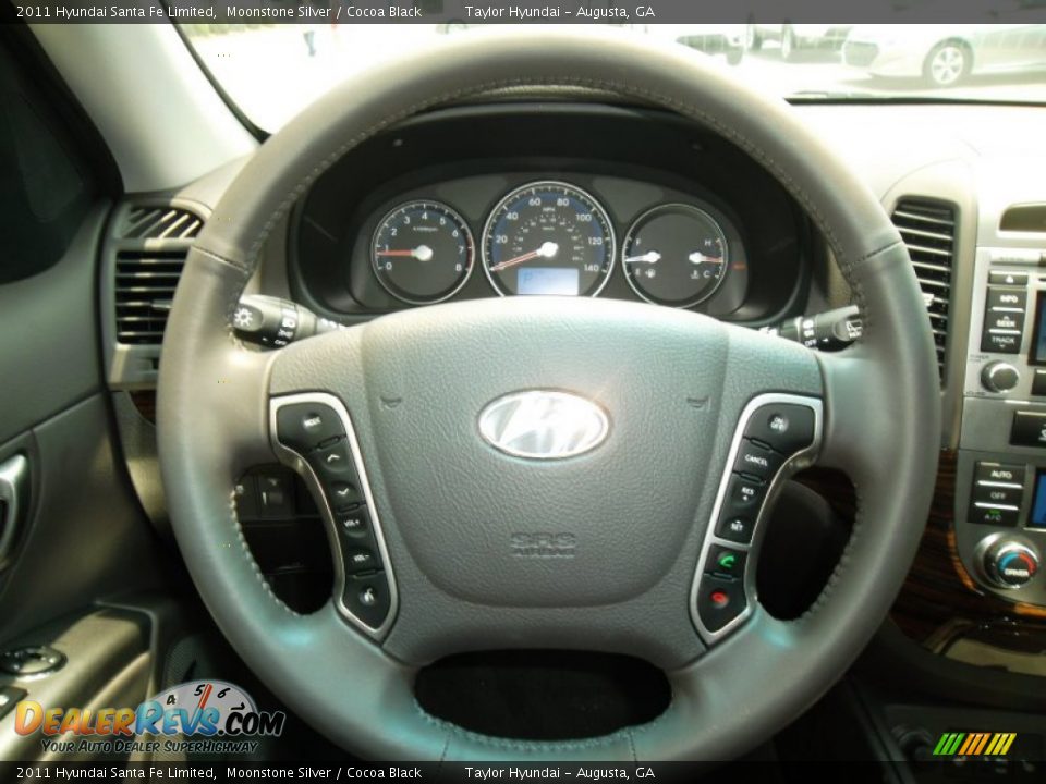 2011 Hyundai Santa Fe Limited Moonstone Silver / Cocoa Black Photo #22