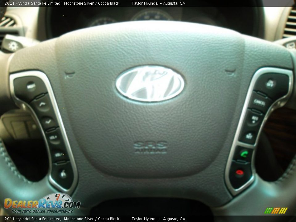 2011 Hyundai Santa Fe Limited Moonstone Silver / Cocoa Black Photo #23