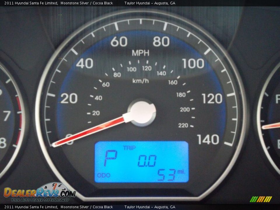 2011 Hyundai Santa Fe Limited Moonstone Silver / Cocoa Black Photo #24