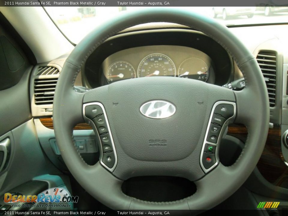 2011 Hyundai Santa Fe SE Phantom Black Metallic / Gray Photo #10