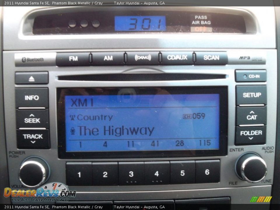 2011 Hyundai Santa Fe SE Phantom Black Metallic / Gray Photo #14