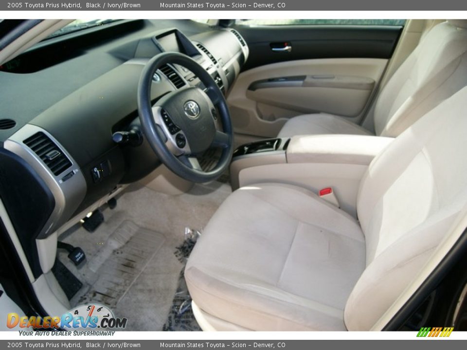 2005 Toyota Prius Hybrid Black / Ivory/Brown Photo #4