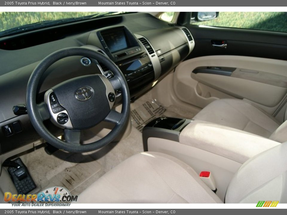 2005 Toyota Prius Hybrid Black / Ivory/Brown Photo #5