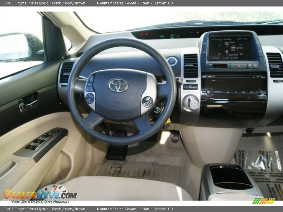2005 Toyota Prius Hybrid Black / Ivory/Brown Photo #14