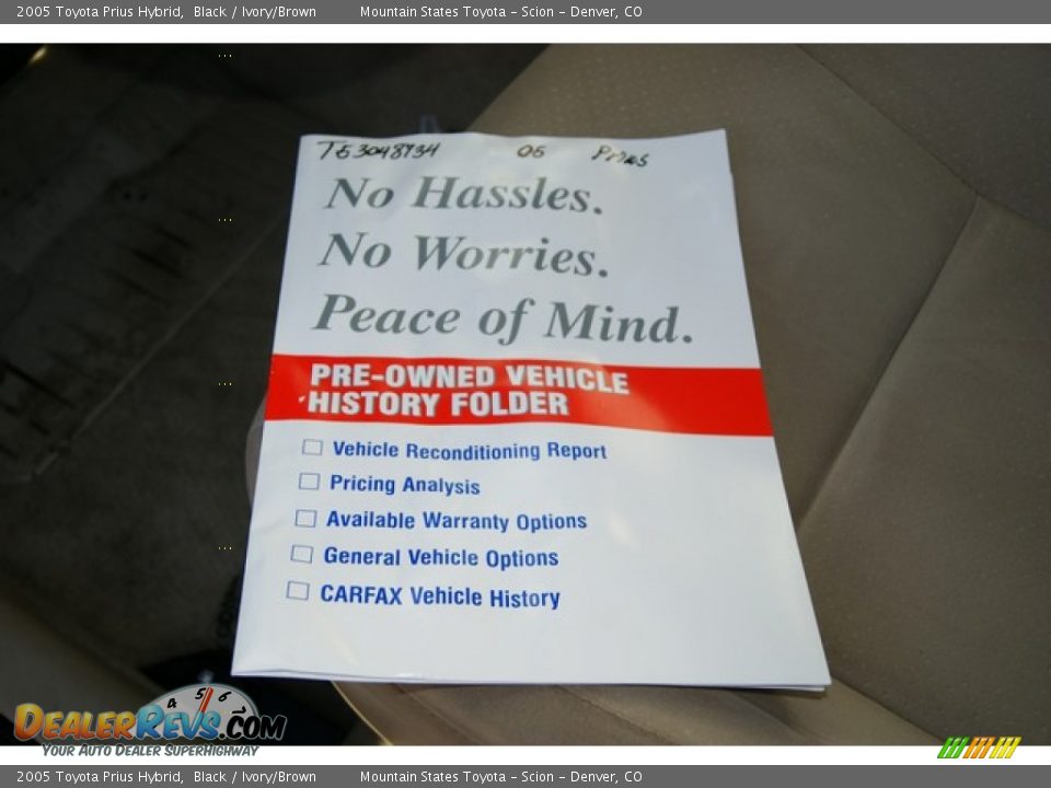 2005 Toyota Prius Hybrid Black / Ivory/Brown Photo #21