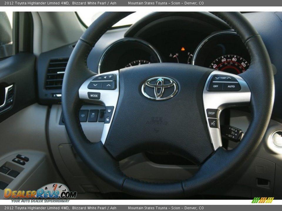 2012 Toyota Highlander Limited 4WD Blizzard White Pearl / Ash Photo #14