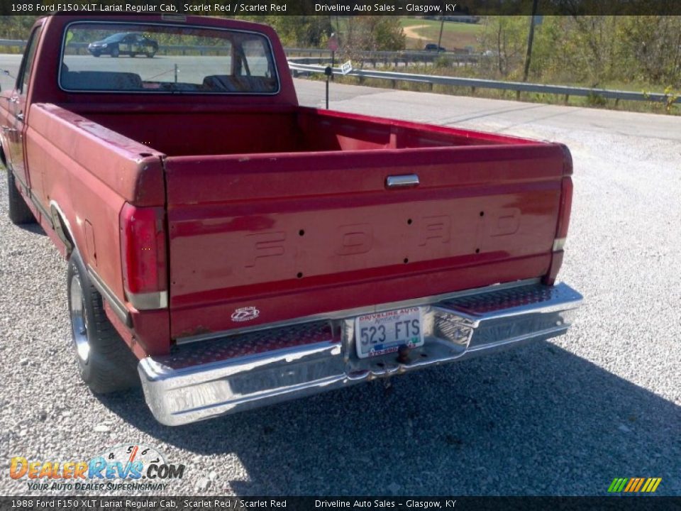 1988 Ford F150 XLT Lariat Regular Cab Scarlet Red / Scarlet Red Photo #6