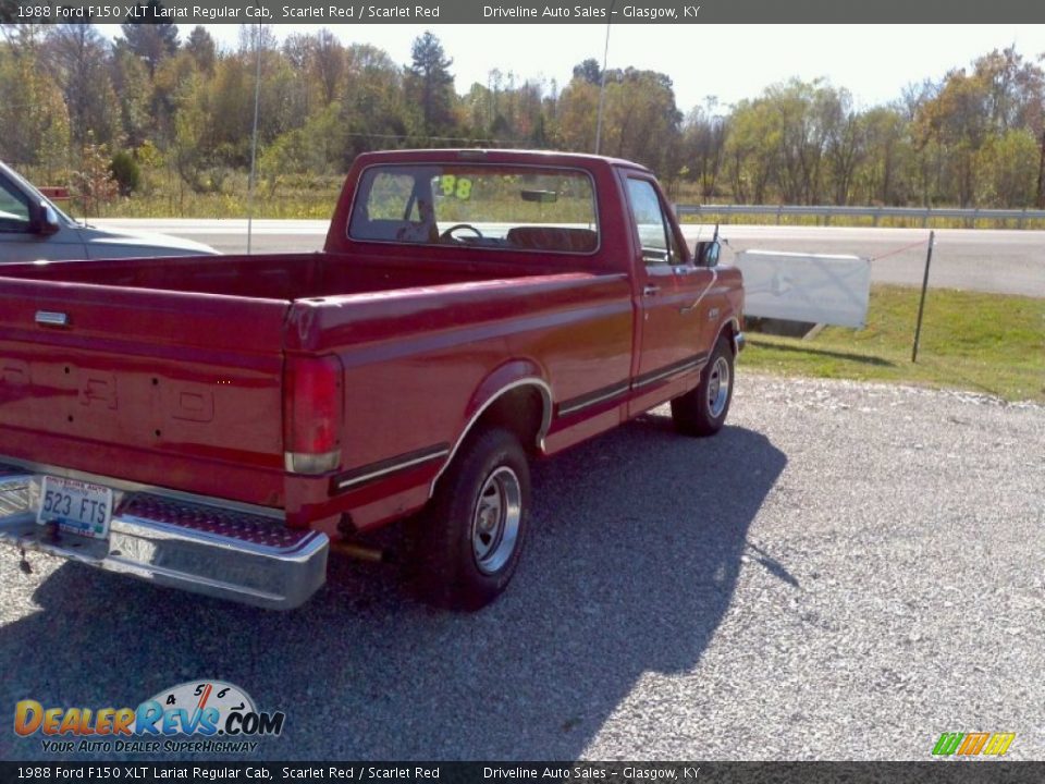 1988 Ford F150 XLT Lariat Regular Cab Scarlet Red / Scarlet Red Photo #8