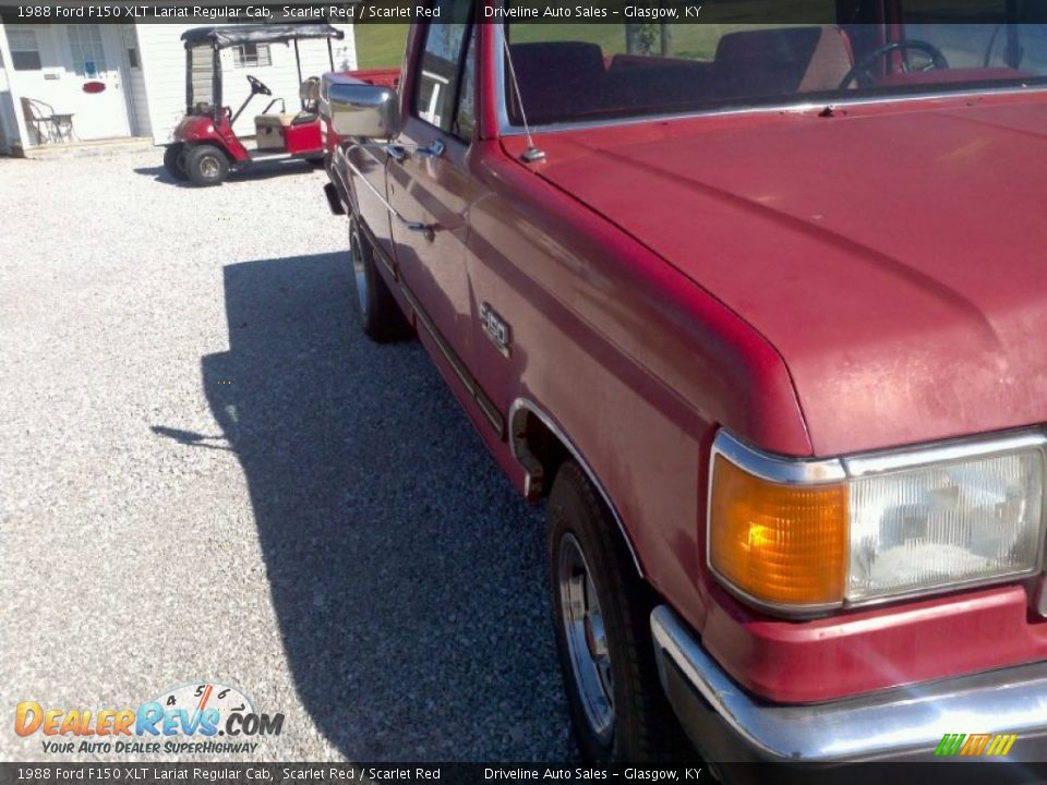 1988 Ford F150 XLT Lariat Regular Cab Scarlet Red / Scarlet Red Photo #11