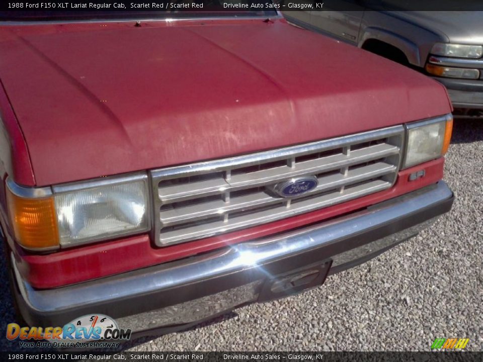 1988 Ford F150 XLT Lariat Regular Cab Scarlet Red / Scarlet Red Photo #12