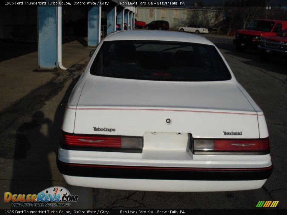 1986 Ford Thunderbird Turbo Coupe Oxford White / Gray Photo #7