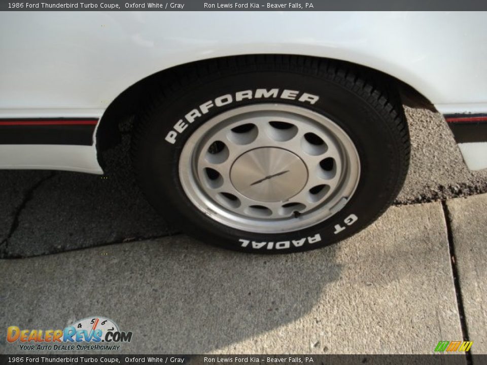 1986 Ford Thunderbird Turbo Coupe Oxford White / Gray Photo #12