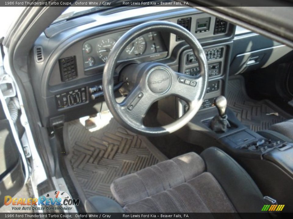 Gray Interior - 1986 Ford Thunderbird Turbo Coupe Photo #13