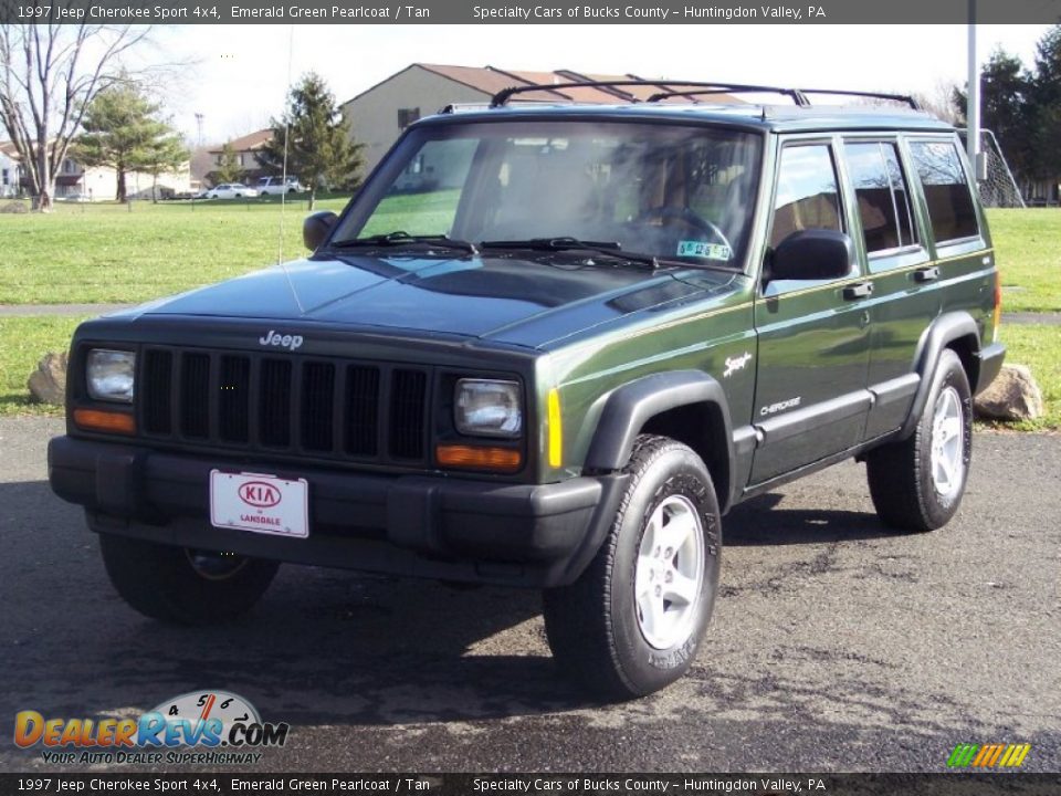 1997 Jeep Cherokee Sport 4x4 Emerald Green Pearlcoat Tan Photo 5