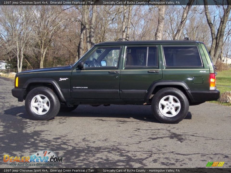 1997 Jeep Cherokee Sport 4x4 Emerald Green Pearlcoat / Tan Photo #6