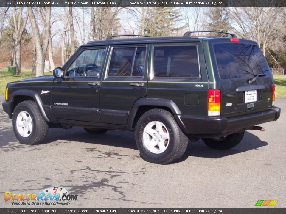 1997 Jeep Cherokee Sport 4x4 Emerald Green Pearlcoat / Tan Photo #7