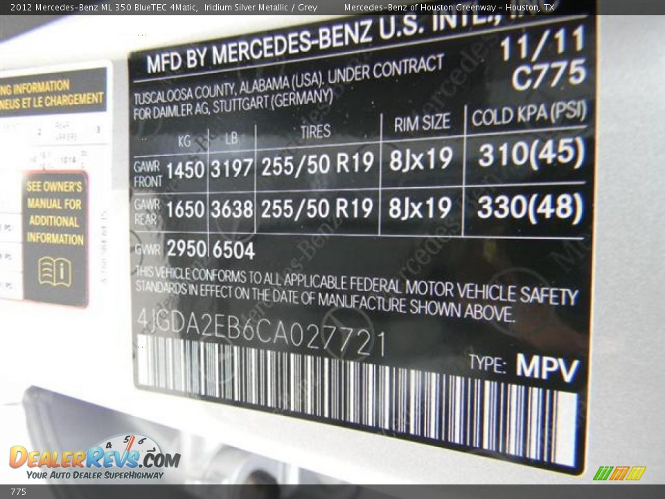 Mercedes-Benz Color Code 775 Iridium Silver Metallic