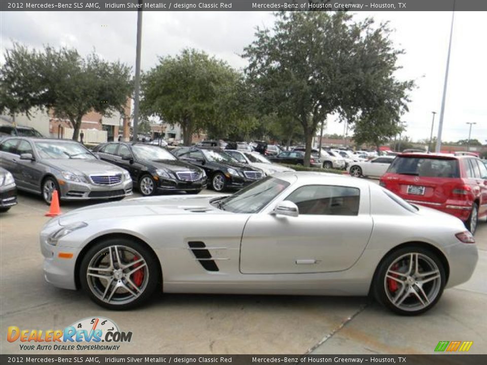 2012 Mercedes-Benz SLS AMG Iridium Silver Metallic / designo Classic Red Photo #8