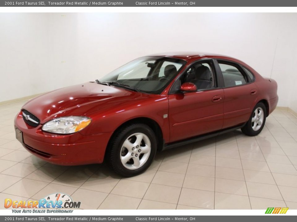 2001 Ford Taurus SES Toreador Red Metallic / Medium Graphite Photo #3