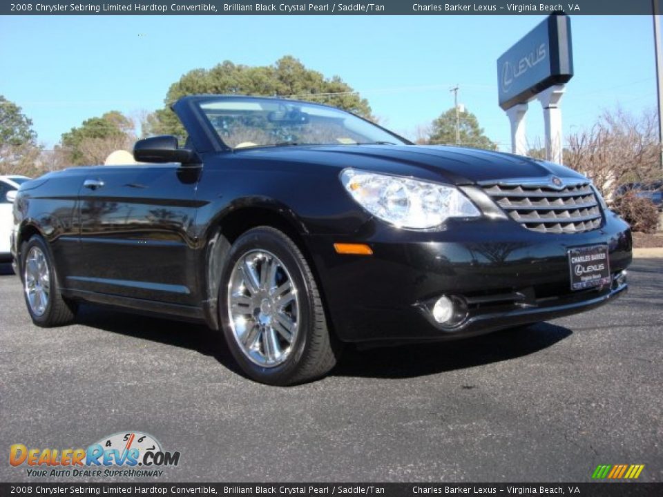 2008 Chrysler Sebring Limited Hardtop Convertible Brilliant Black Crystal Pearl / Saddle/Tan Photo #1