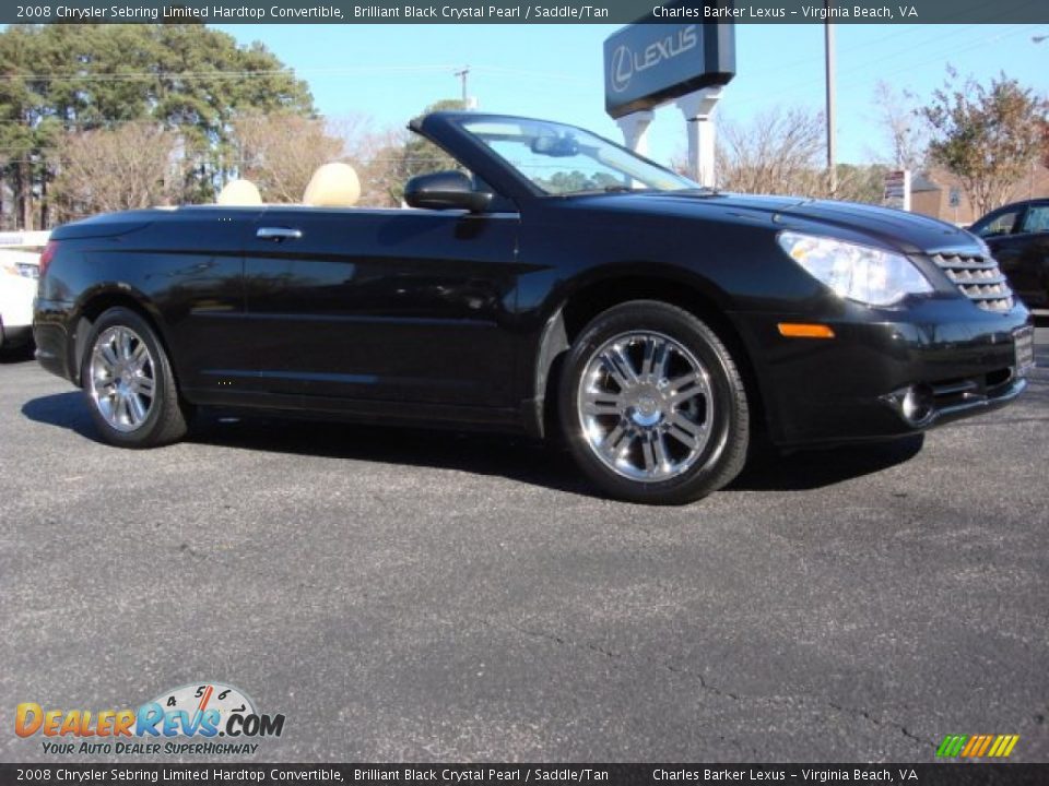 2008 Chrysler Sebring Limited Hardtop Convertible Brilliant Black Crystal Pearl / Saddle/Tan Photo #2