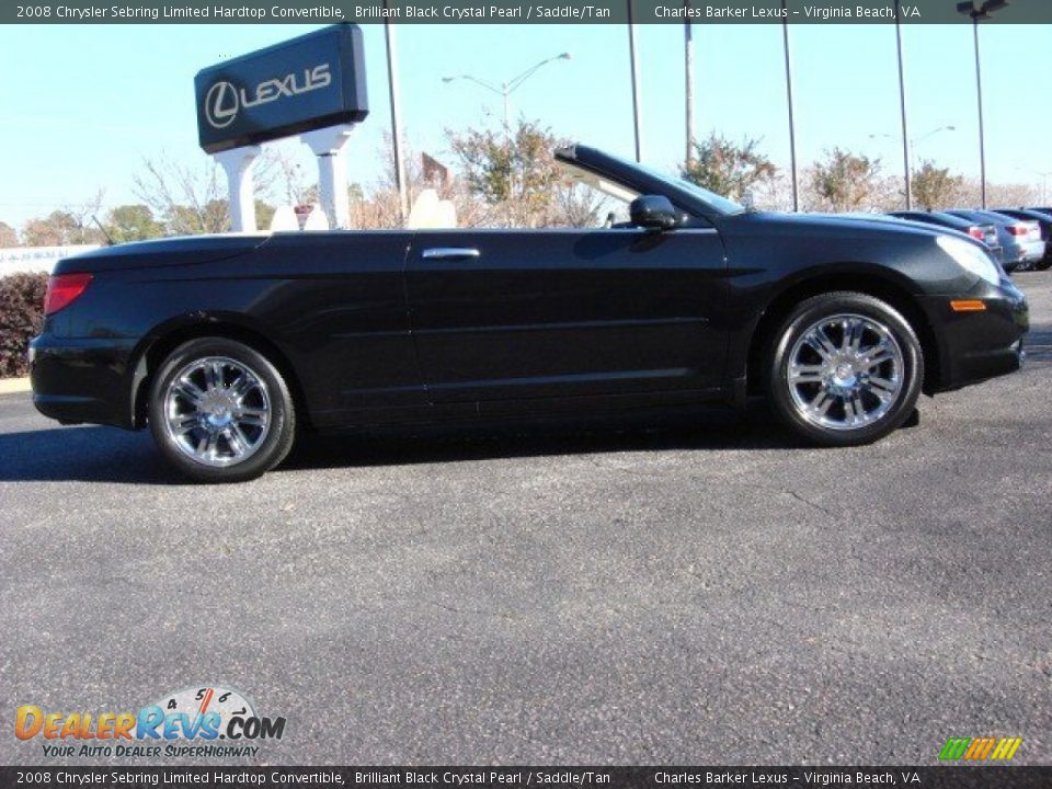 2008 Chrysler Sebring Limited Hardtop Convertible Brilliant Black Crystal Pearl / Saddle/Tan Photo #3