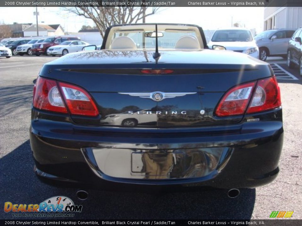 2008 Chrysler Sebring Limited Hardtop Convertible Brilliant Black Crystal Pearl / Saddle/Tan Photo #5