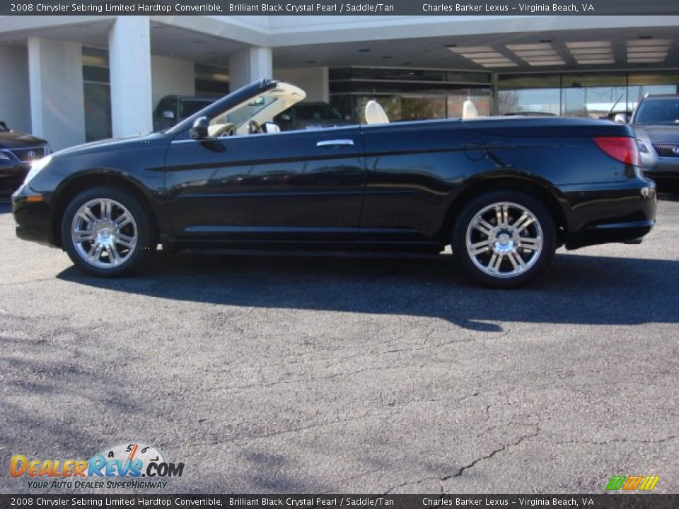 2008 Chrysler Sebring Limited Hardtop Convertible Brilliant Black Crystal Pearl / Saddle/Tan Photo #6