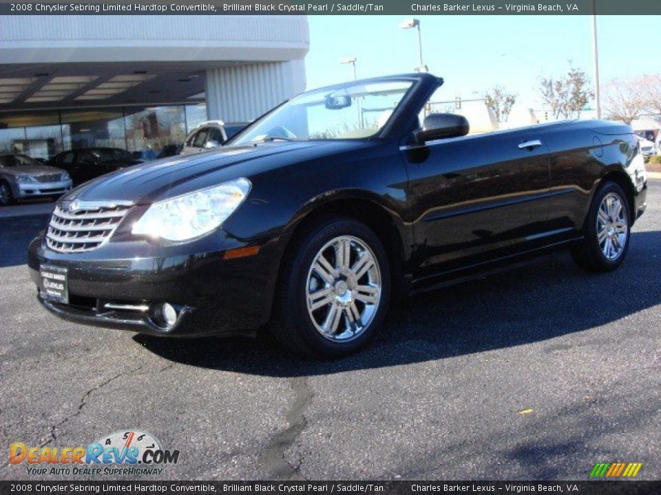 2008 Chrysler Sebring Limited Hardtop Convertible Brilliant Black Crystal Pearl / Saddle/Tan Photo #7