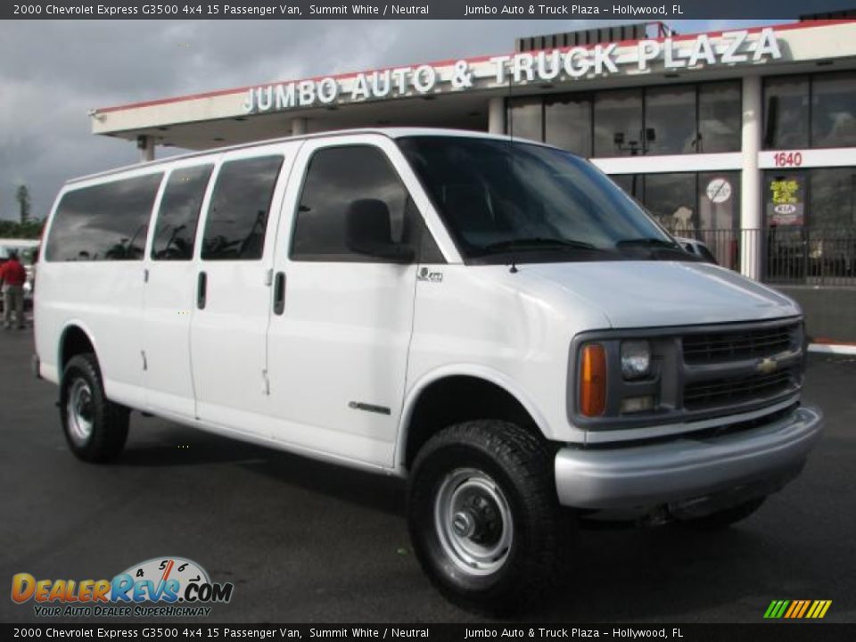 2000 Chevrolet Express G3500 4x4 15 Passenger Van Summit White / Neutral Photo #1