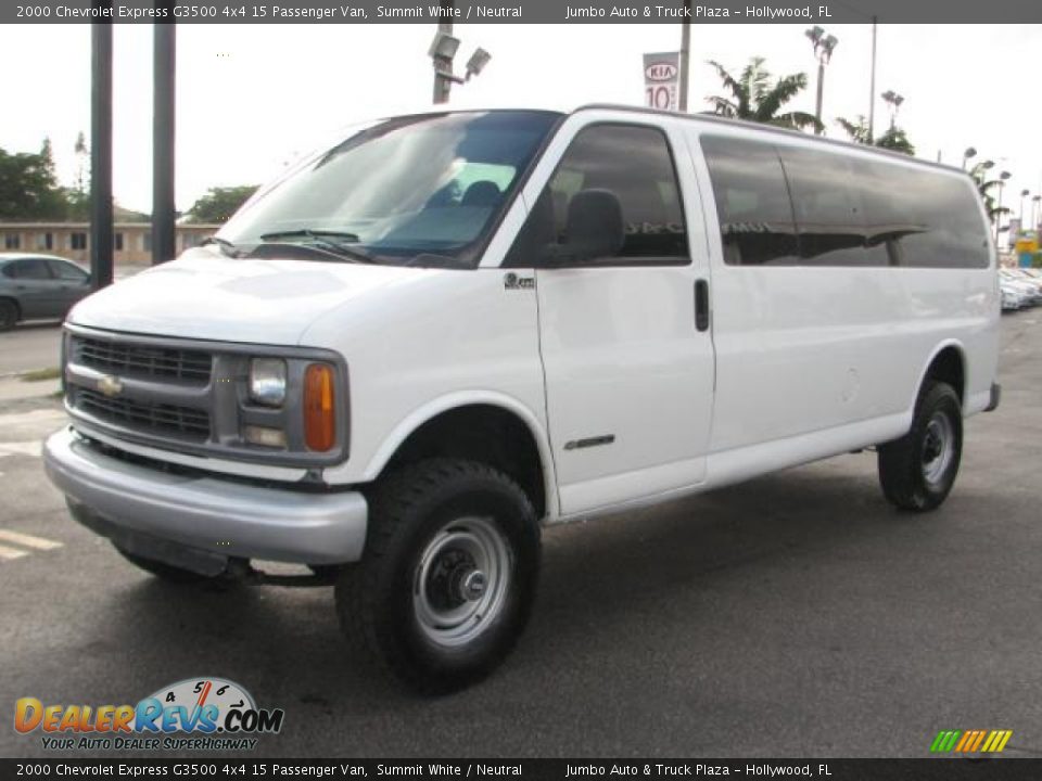 2000 Chevrolet Express G3500 4x4 15 Passenger Van Summit White / Neutral Photo #5