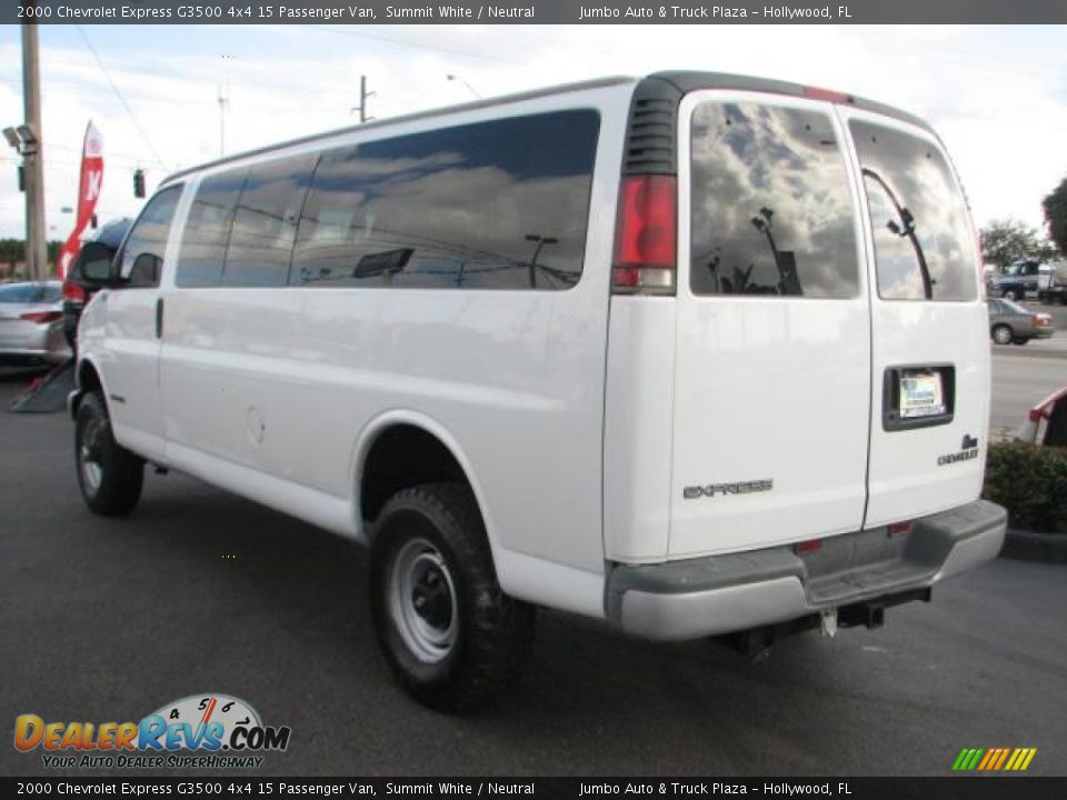 2000 Chevrolet Express G3500 4x4 15 Passenger Van Summit White / Neutral Photo #7