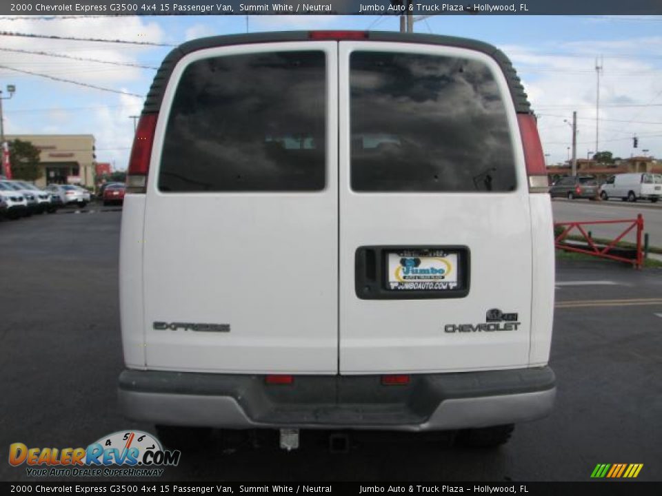 2000 Chevrolet Express G3500 4x4 15 Passenger Van Summit White / Neutral Photo #8